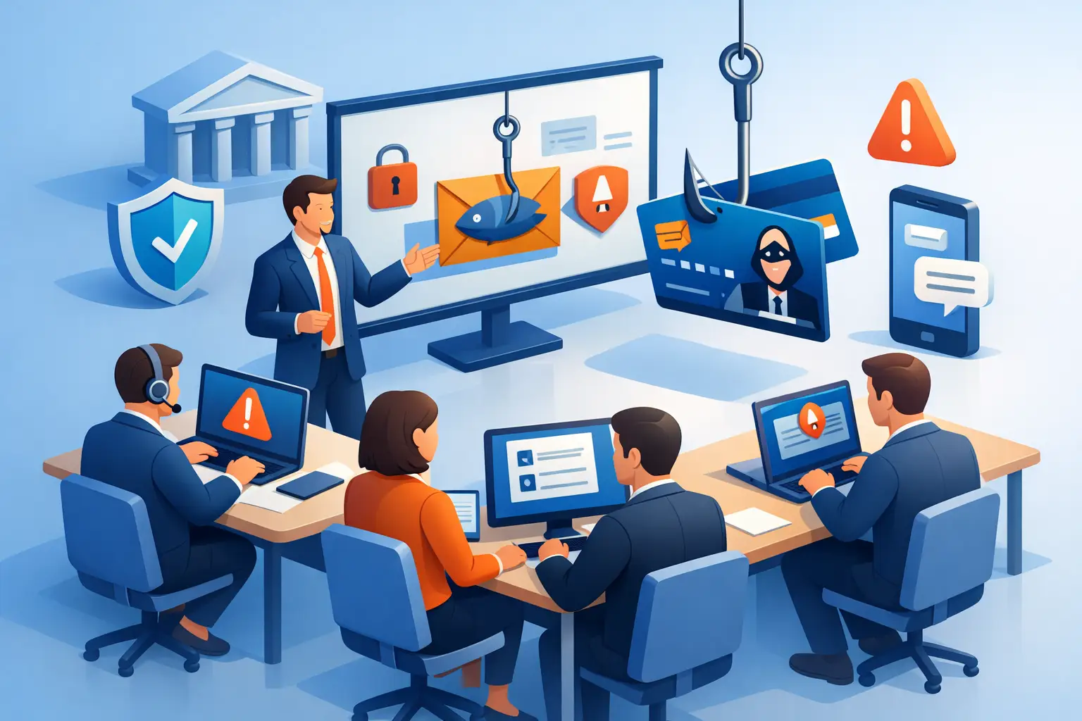Capacitación en phishing para empleados bancarios