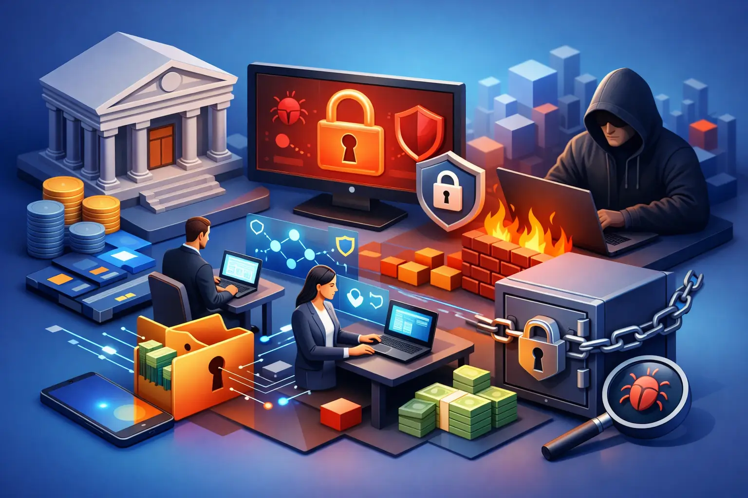 Bank ransomware response case study en banca